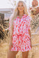 Pink Western Cowgirl Boots Printed Shirt Ruffled Shorts Pajama Set