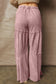 Straw Yellow Mineral Wash Tiered Wide Leg Patchwork Drawstring Pants