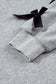 Light Grey Contrast Bow Applique Drop Sleeve Round Neck Sweatshirt