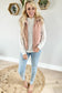 Pale Chestnut Cable Textured Zip Up Vest Jacket