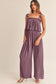 Rose Tan Pleated Wide Leg Jumpsuit