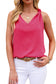 Rose White V Neck Knotted Shoulder Vest