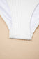 White Textured Contrast Banding Bikini High Waist 2pcs Swimsuit