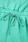 Sea Green Mineral Wash Drawstring Waist Hollow Out Back Short Sleeve Romper