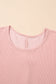 Parchment Corded Knit Crew Neck Puff Sleeve Shift Mini Dress