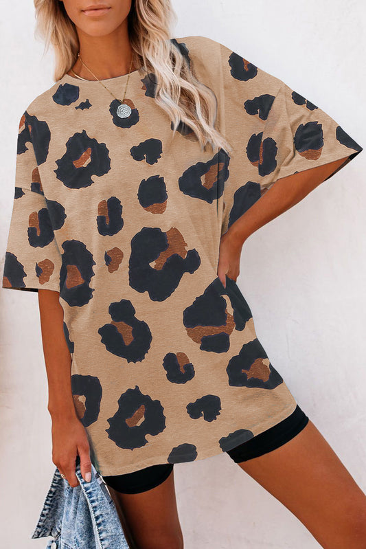 Boyfriend Leopard Print Loose T Shirt