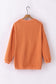 Orange Ribbed Corded Oversized Sweatshirt