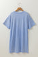 Mint Green Mineral Wash Flower Patchwork Mini T Shirt Dress