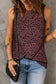 Dark Mauve Leopard Print Round Neck Tank Top