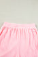 Light Pink Waffle Knit Oversize Tee and Shorts Set