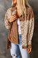 Brown Leopard Print Corduroy Long Sleeve Jacket