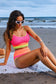 Burgundy Color Block High Waisted Sexy Bikini Set