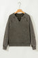 Sail Blue Lace Patchwork Detail Notched Neck Mineral Wash Baggy Sweatshirt