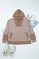 Goat Waffle Contrast Patchwork Plus Size Pocketed Hoodie