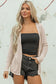Redwood Burl Mix Pattern Hollowed Knit Open Front Cardigan
