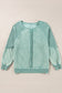 Light Grey Solid Waffle Knit Patchwork Raglan Sleeve Sweatshirt