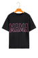 Black MAMA Letter Graphic Neon T Shirt