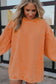 Orange Ribbed Corded Oversized Sweatshirt