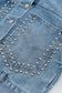 Sky Blue Rivet Studded Pocketed Denim Jacket