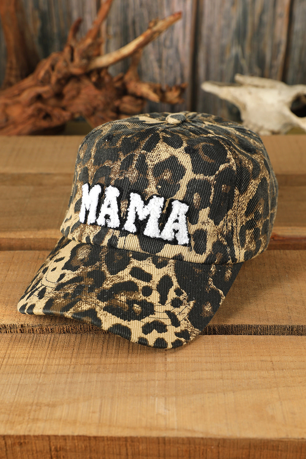 MAMA Embroidered Leopard Baseball Cap