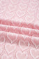 Gossamer Pink Heart Jacquard Flare Sleeve Mock Neck Fitted Top