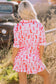 Pink Western Cowgirl Boots Printed Shirt Ruffled Shorts Pajama Set
