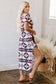 Red Western Aztec Printed Long T-shirt Dress