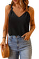 Black V Neck Knotted Shoulder Tank