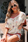 Delicacy Embroidered Flowers Colorblock Edge Hollowed Sweater