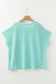 Light Blue Twisted Rib Contrast Pocket Knit Crew Neck Plus Size T Shirt