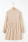 Oatmeal Corduroy Half Button Collared Long Sleeve Mini Dress