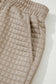 Khaki Color Block Patchwork Textured Long Sleeve Top 2pcs Short Set