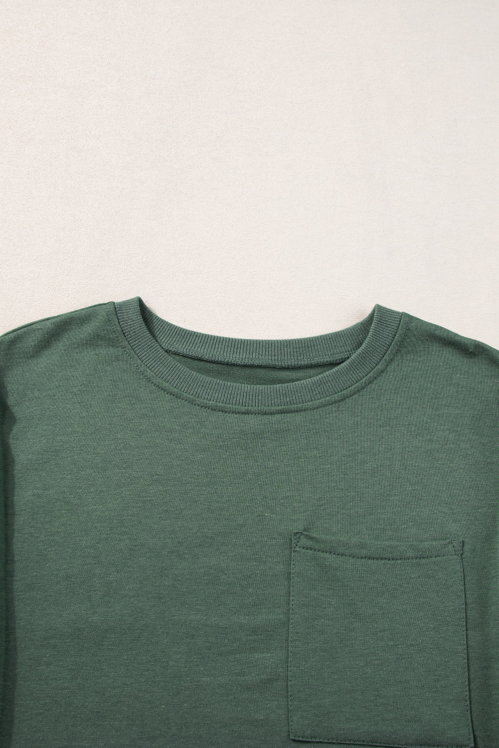 Light Grey Exposed Seam Chest Pocket Split Loose T Shirt