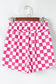 Rose Checkered Print High Waist Casual Shorts