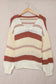 V-neck Knitted Lantern Sleeve Pullover Sweater