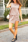 Myosotis 2 Pieces Mineral Wash Cotton Tank Top Lined Split Skirt Set