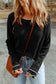 Gray Textured Round Neck Long Sleeve Top