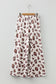 Beige Drawstring Leopard Print Patch Pocket Loose Pants