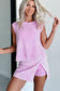 Myosotis 2 Pieces Mineral Wash Cotton Tank Top Lined Split Skirt Set