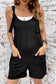 Black Adjustable Straps Pocketed Textured Romper