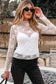 Black Sheer Floral Lace Mesh Mock Neck Long Sleeve Top