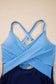 Black Ric Rac Trim Contrasted Patchwork Cutout One Piece Swimsuit