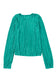 Sea Green Pleated Luster Long Sleeve Top