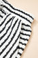 Black Stripe Knitted Short Sleeve Top and Drawstring Shorts Set