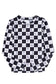 Black Checkerboard Western Elements Printed Mesh Long Sleeve Top