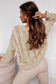 Khaki Cable Knit Drop Shoulder Sweater