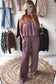 Rose Tan Pleated Wide Leg Jumpsuit