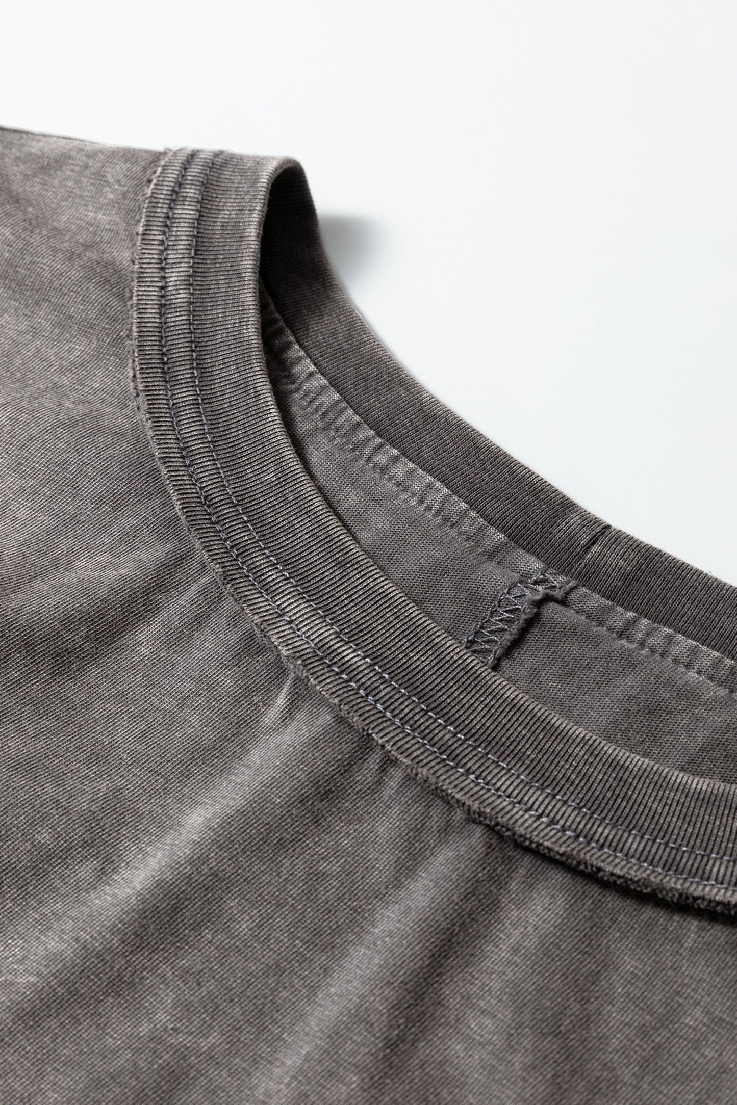 Medium Grey Mineral Wash Boxy Fit Cotton Tank Top