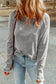 Gray Textured Round Neck Long Sleeve Top