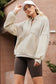 Black Half Zip Stand Collar Exposed Seam Solid Color Casual Sweatshirt